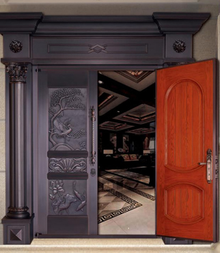 铜艺对开门